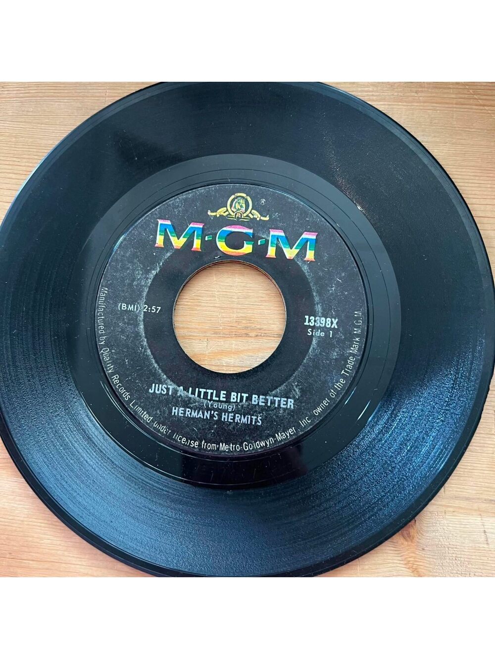 Herman's Hermits - Just a Little Bit Better/Sea Cruise 45rpm VG+ R08